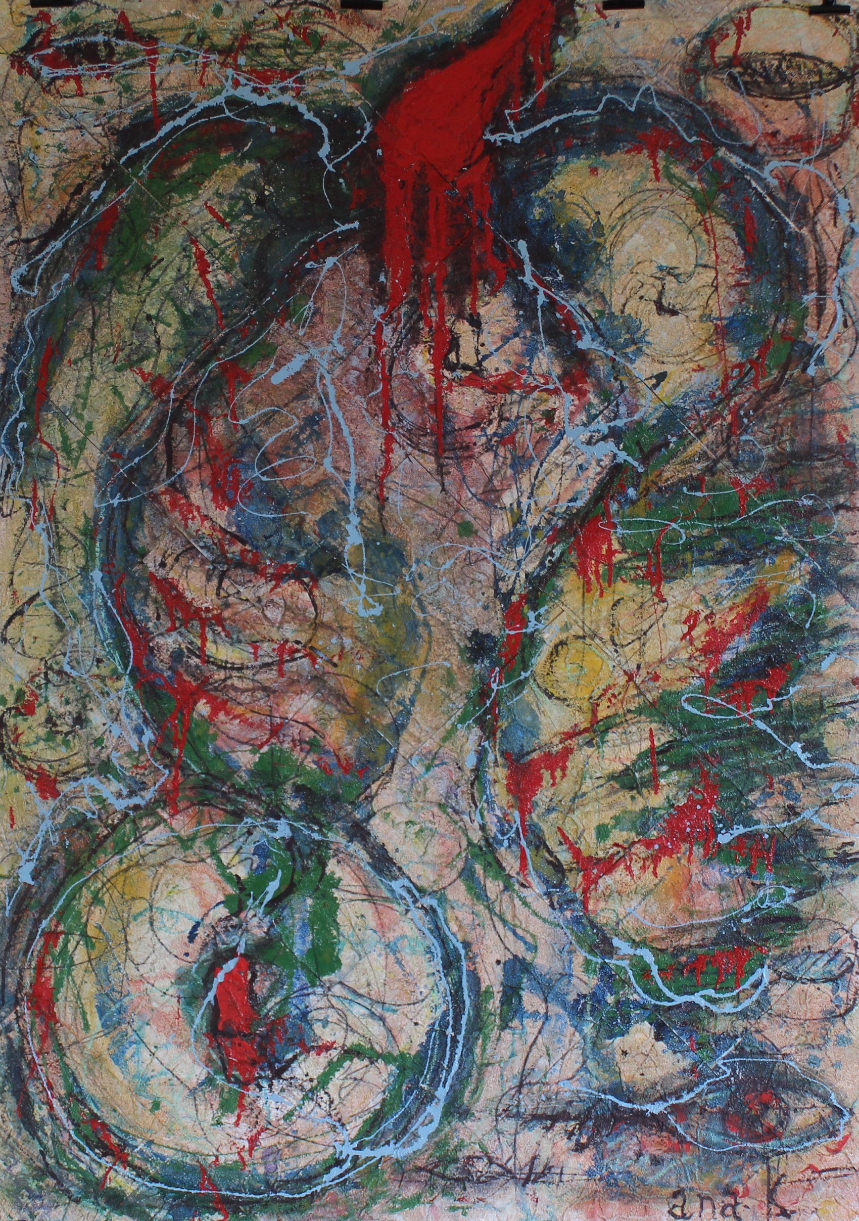 Anger, 107x149 cm, mix media on wallpaper cut-outs, 2002