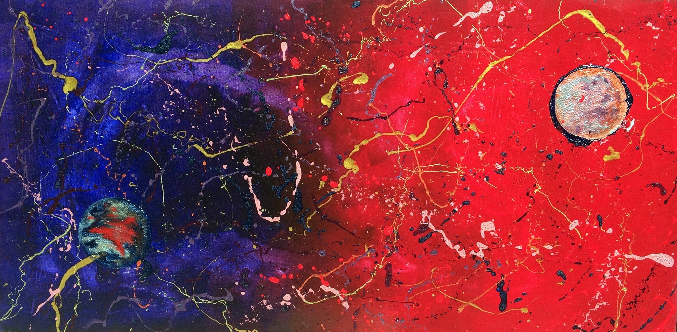 Universe III, 200x100cm, pigments/oil/graphite on linen, 2015
